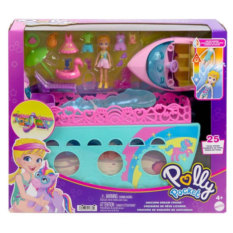 Polly Pocket مجموعة لعب بولي بوكيت كروز حلم اليونيكورن (25 قطعة) - Image 1